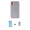 ieg™ iPhone 11 Kılıf Ahenk Çizgi Serisi - Siyah Joko Magic 5D Cam + Neon Fosforlu Kamera Lens - MI