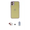 ieg™ iPhone 11 Kılıf Ahenk Çizgi Serisi - Siyah Joko Magic 5D Cam + Pers Alüminyum Kamera Lens - KI
