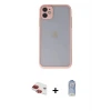 ieg™ iPhone 11 Kılıf Ahenk Çizgi Serisi - Siyah Joko Magic 5D Cam + Pers Alüminyum Kamera Lens - KI