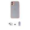 ieg™ iPhone 11 Kılıf Ahenk Çizgi Serisi - Siyah Joko Magic 5D Cam + Pers Alüminyum Kamera Lens - YL