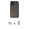 ieg™ iPhone 11 Kılıf Ahenk Çizgi Serisi - Siyah Joko Magic 5D Cam + Pers Alüminyum Kamera Lens - YL