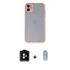 ieg™ iPhone 11 Kılıf Ahenk Çizgi Serisi - Siyah Joko Magic 5D Cam + PVD Metal Kamera Lens - TU