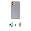 ieg™ iPhone 11 Kılıf Ahenk Çizgi Serisi - Siyah Joko Magic 5D Cam + Raze Metal Kamera Lens - MI