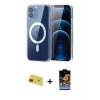 ieg™ iPhone 11 Kılıf Ahenk Minimal Serisi - Siyah Buffer Hayalet Cam Ekran Koruyucu + Rainbow Kamera Lens Koruma Cam - KI