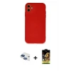 ieg™ iPhone 11 Kılıf Ahenk Serisi - Siyah Buffer Cam Ekran Koruyucu + Pers Alüminyum Kamera Lens - LT