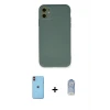 ieg™ iPhone 11 Kılıf Ahenk Serisi - Siyah Joko Magic 5D Cam + Neon Fosforlu Kamera Lens - TU