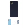 ieg™ iPhone 11 Kılıf Ahenk Serisi - Siyah Joko Magic 5D Cam + Neon Fosforlu Kamera Lens - TU