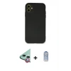ieg™ iPhone 11 Kılıf Ahenk Serisi - Siyah Joko Magic 5D Cam + Raze Metal Kamera Lens - KI