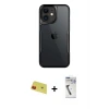 ieg™ iPhone 11 Kılıf Akış Çizgi Koleksiyonu - Şeffaf Uv Polymer Nano Ekran Koruyucu + Rainbow Kamera Lens Koruma Cam - KI