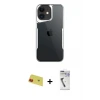 ieg™ iPhone 11 Kılıf Akış Çizgi Koleksiyonu - Şeffaf Uv Polymer Nano Ekran Koruyucu + Rainbow Kamera Lens Koruma Cam - KI