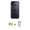 ieg™ iPhone 11 Kılıf Akış Çizgi Koleksiyonu - Şeffaf Uv Polymer Nano Ekran Koruyucu + Rainbow Kamera Lens Koruma Cam - KI