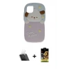 ieg™ iPhone 11 Kılıf Akış Yansıma - Siyah Buffer Cam Ekran Koruyucu + Kamera Lens Koruma Cam - SF