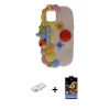 ieg™ iPhone 11 Kılıf Akış Yansıma - Siyah Buffer Hayalet Cam Ekran Koruyucu + Renkli Kamera Lens Koruma Cam - PE