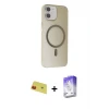 ieg™ iPhone 11 Kılıf Çekirdek Modern Prime - Siyah Bilvis 5in1 3D Magic Cam Ekran Koruyucu + Rainbow Kamera Lens Koruma Cam - KI