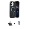 ieg™ iPhone 11 Kılıf Eksen Çizgi - Siyah Joko Magic 5D Cam + Kamera Lens Koruma Cam - SF