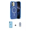 ieg™ iPhone 11 Kılıf Eksen Çizgi - Siyah Joko Magic 5D Cam + Neon Fosforlu Kamera Lens - MI