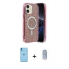 ieg™ iPhone 11 Kılıf Eksen Çizgi - Siyah Joko Magic 5D Cam + Neon Fosforlu Kamera Lens - MI