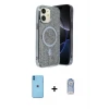 ieg™ iPhone 11 Kılıf Eksen Çizgi - Siyah Joko Magic 5D Cam + Neon Fosforlu Kamera Lens - MI