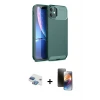 ieg™ iPhone 11 Kılıf Eksen Form Prime - Siyah 3D Antistatik Mat Seramik Nano Ekran Koruyucu + Pers Alüminyum Kamera Lens - GI