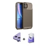 ieg™ iPhone 11 Kılıf Eksen Form Prime - Siyah Bilvis 5in1 5D Magic Hayalet Cam Ekran Koruyucu + Raze Metal Kamera Lens - MR