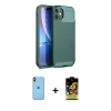 ieg™ iPhone 11 Kılıf Eksen Form Prime - Siyah Buffer Cam Ekran Koruyucu + Neon Fosforlu Kamera Lens - TU