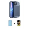 ieg™ iPhone 11 Kılıf Eksen Form Prime - Siyah Buffer Cam Ekran Koruyucu + Neon Fosforlu Kamera Lens - TU