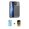 ieg™ iPhone 11 Kılıf Eksen Form Prime - Siyah Buffer Cam Ekran Koruyucu + Neon Fosforlu Kamera Lens - TU