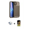 ieg™ iPhone 11 Kılıf Eksen Form Prime - Siyah Buffer Cam Ekran Koruyucu + Pers Alüminyum Kamera Lens - GI