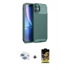 ieg™ iPhone 11 Kılıf Eksen Form Prime - Siyah Buffer Cam Ekran Koruyucu + Pers Alüminyum Kamera Lens - GI