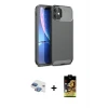 ieg™ iPhone 11 Kılıf Eksen Form Prime - Siyah Buffer Cam Ekran Koruyucu + Pers Alüminyum Kamera Lens - GI