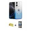 ieg™ iPhone 11 Kılıf Eksen Minimal Özel Seri - Siyah 34D Hayalet Izgaralı Cam + Rainbow Kamera Lens Koruma Cam - KI
