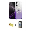 ieg™ iPhone 11 Kılıf Eksen Minimal Özel Seri - Siyah 34D Hayalet Izgaralı Cam + Rainbow Kamera Lens Koruma Cam - KI