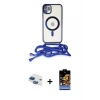 ieg™ iPhone 11 Kılıf Eksen Özel Seri - Siyah Buffer Hayalet Cam Ekran Koruyucu + Pers Alüminyum Kamera Lens - LT