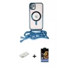 ieg™ iPhone 11 Kılıf Eksen Özel Seri - Siyah Buffer Hayalet Cam Ekran Koruyucu + Renkli Kamera Lens Koruma Cam - TU