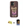 ieg™ iPhone 11 Kılıf İz Minimal Koleksiyonu - Siyah Buffer Hayalet Cam Ekran Koruyucu + Rainbow Kamera Lens Koruma Cam - KI