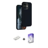 ieg™ iPhone 11 Kılıf Kıvılcım Çizgi Serisi - Siyah Bilvis 5in1 3D Magic Cam Ekran Koruyucu + Renkli Kamera Lens Koruma Cam - TU