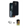 ieg™ iPhone 11 Kılıf Kıvılcım Çizgi Serisi - Siyah Buffer Cam Ekran Koruyucu + Pers Alüminyum Kamera Lens - YL