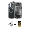 ieg™ iPhone 11 Kılıf Kıvılcım Form Prime - Siyah Buffer Cam Ekran Koruyucu + Raze Metal Kamera Lens - GS