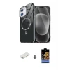 ieg™ iPhone 11 Kılıf Kıvılcım Form Prime - Siyah Buffer Hayalet Cam Ekran Koruyucu + Renkli Kamera Lens Koruma Cam - PE