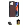 ieg™ iPhone 11 Kılıf Kıvılcım Işık Serisi - Siyah Buffer Cam Ekran Koruyucu + Kamera Lens Koruma Cam - SF