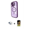 ieg™ iPhone 11 Kılıf Kıvılcım Modern Koleksiyonu - Siyah Buffer Cam Ekran Koruyucu + Pers Alüminyum Kamera Lens - LT
