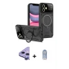 ieg™ iPhone 11 Kılıf Kıvılcım Modern Serisi - Siyah Joko Magic 5D Cam + Raze Metal Kamera Lens - MR