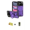 ieg™ iPhone 11 Kılıf Kıvılcım Modern Serisi - Siyah Joko Magic 5D Hayalet Cam + Rainbow Kamera Lens Koruma Cam - KI