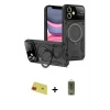 ieg™ iPhone 11 Kılıf Kıvılcım Modern Serisi - Siyah Joko Magic 5D Hayalet Cam + Rainbow Kamera Lens Koruma Cam - KI
