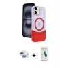 ieg™ iPhone 11 Kılıf Kozmos Form Özel Seri - Şeffaf Pasifik Cam Ekran Koruyucu + Pers Alüminyum Kamera Lens - GI
