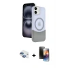 ieg™ iPhone 11 Kılıf Kozmos Form Özel Seri - Siyah 3D Antistatik Mat Seramik Nano Ekran Koruyucu + Pers Alüminyum Kamera Lens - GI
