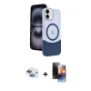 ieg™ iPhone 11 Kılıf Kozmos Form Özel Seri - Siyah 3D Antistatik Mat Seramik Nano Ekran Koruyucu + Pers Alüminyum Kamera Lens - GI