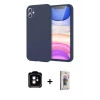 ieg™ iPhone 11 Kılıf Kozmos Yansıma Özel Seri - Siyah Bilvis 3D Cam Ekran Koruyucu + PVD Metal Kamera Lens - TU