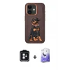ieg™ iPhone 11 Kılıf Nova Form Koleksiyonu - Siyah Bilvis 5in1 5D Magic Hayalet Cam Ekran Koruyucu + PVD Metal Kamera Lens - MI