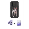 ieg™ iPhone 11 Kılıf Nova Form Koleksiyonu - Siyah Bilvis 5in1 5D Magic Hayalet Cam Ekran Koruyucu + Raze Metal Kamera Lens - MR